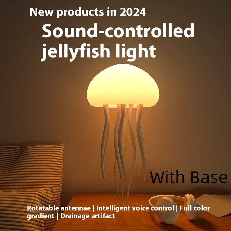 Portable LED Night Light Jellyfish Mood Lamp. Jellyfish Lamp Jellyfish Decorations Smart Table Lamp for Bedside Desk
