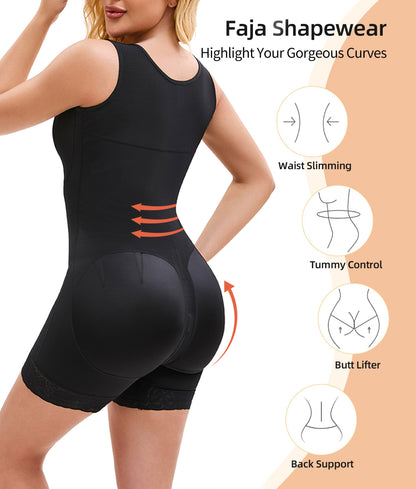 Shapewear Jumpsuit for Women Tummy Control Post Surgery Full Body Shaper Butt Lifter with Zipper Crotch Skims Bodysuits Elegant Body suit faja shaper