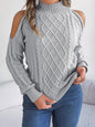 Casual twist strapless sweaters with a half-high collar and long sleeves for women's clothing.