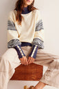 Multi-colored half-turtleneck fashion pullover, perfect for cross-border European and American women's clothing styles.