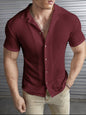 Casual Slim Fit Short Sleeve Top for Men