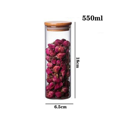 High borosilicate glass tea cans, sealed storage containers, transparent tea jars, whole grain storage, candy jars.