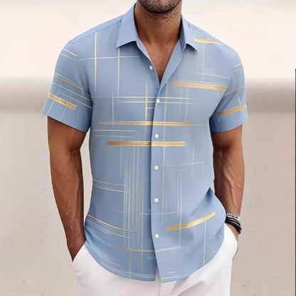 Men's casual button-down shirt, perfect for outdoor activities and vacation style.