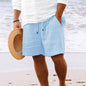 Striped Print Shorts with a Drawstring for a Stylish Summer Look. Casual Clothing for Men