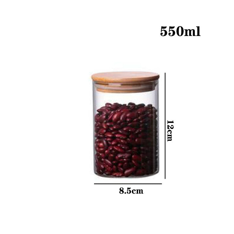 High borosilicate glass tea cans, sealed storage containers, transparent tea jars, whole grain storage, candy jars.