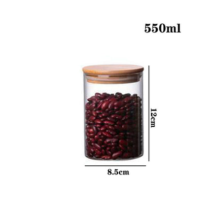 High borosilicate glass tea cans, sealed storage containers, transparent tea jars, whole grain storage, candy jars.