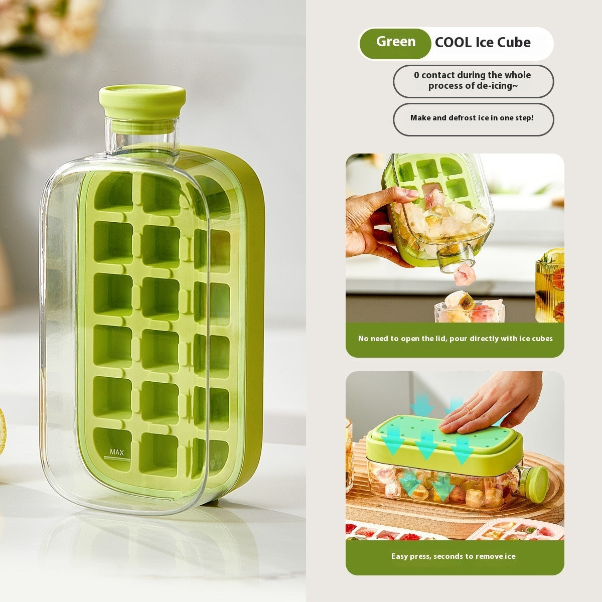 One-Click Molding Cooling Cup, Instant Ice Maker, Zero-Contact Design, Straw Included, Curling Mold, Portable & Stylish Chilled Drink