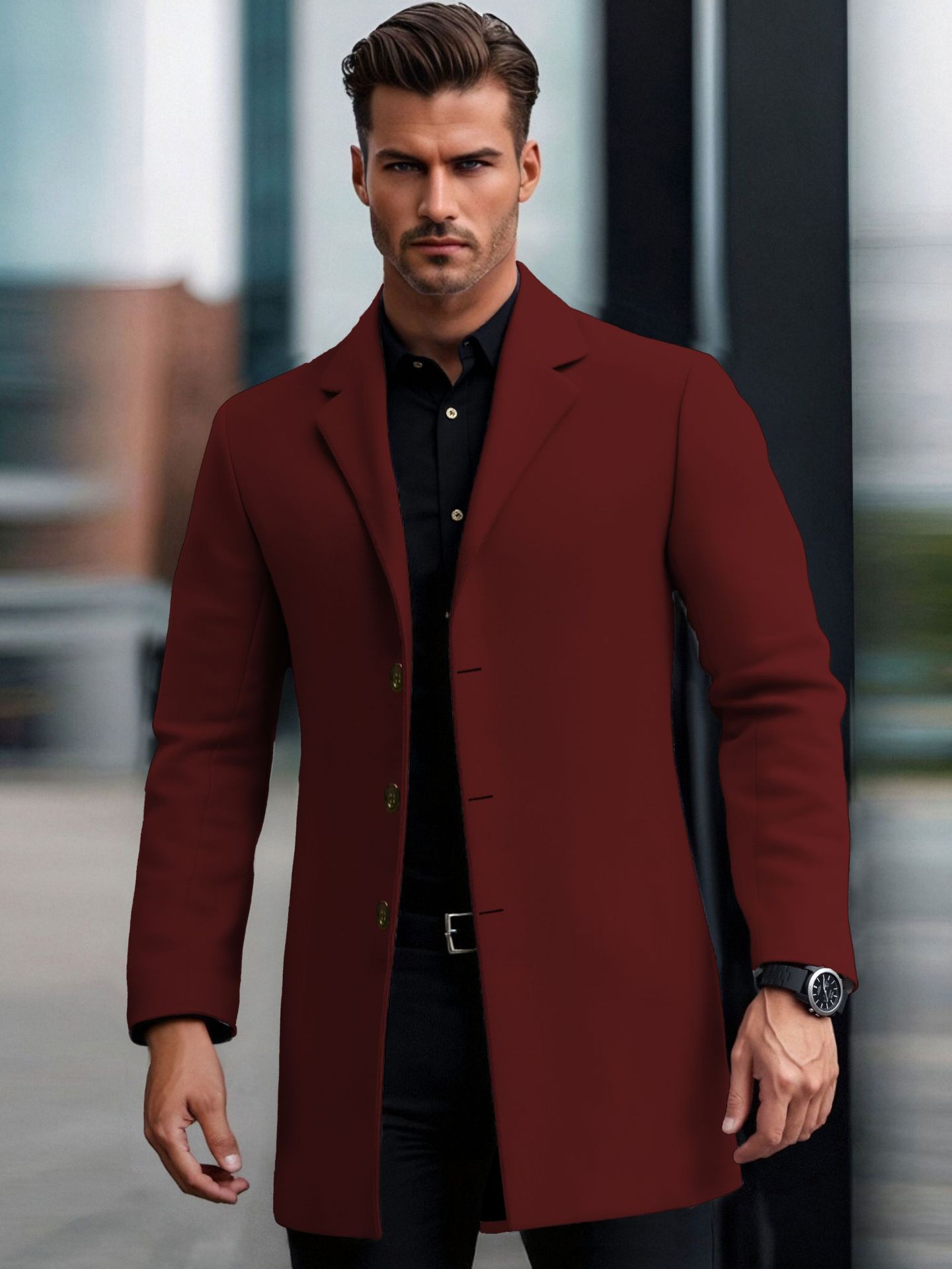 European and American Slim Lapel Coat