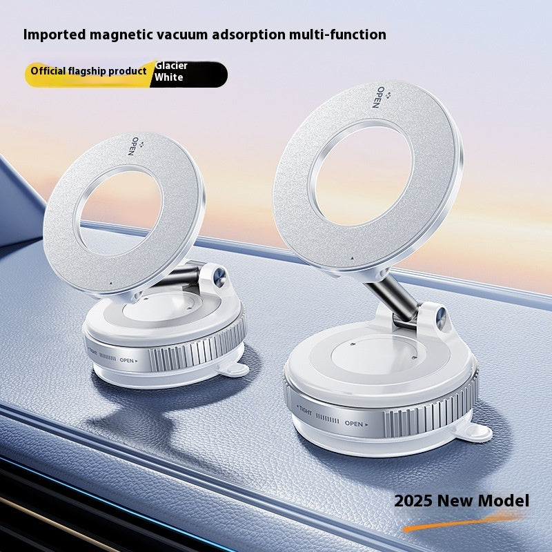 Magnetic Phone Holder with Vacuum Suction Foldable Adjustable Car Mount Magnetic Bracket Suction Nonslip for Busy Commuters