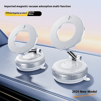 Magnetic Phone Holder with Vacuum Suction Foldable Adjustable Car Mount Magnetic Bracket Suction Nonslip for Busy Commuters