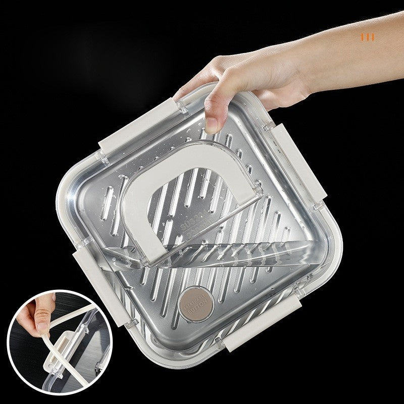 304 Stainless Steel Crisper Square Lunch Box with Handle