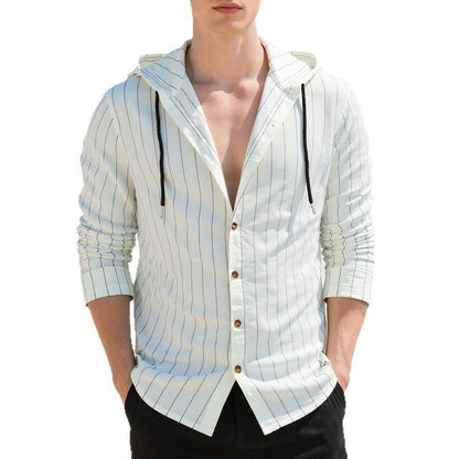 Slim-fit Hooded Cardigan Casual Shirt for Men