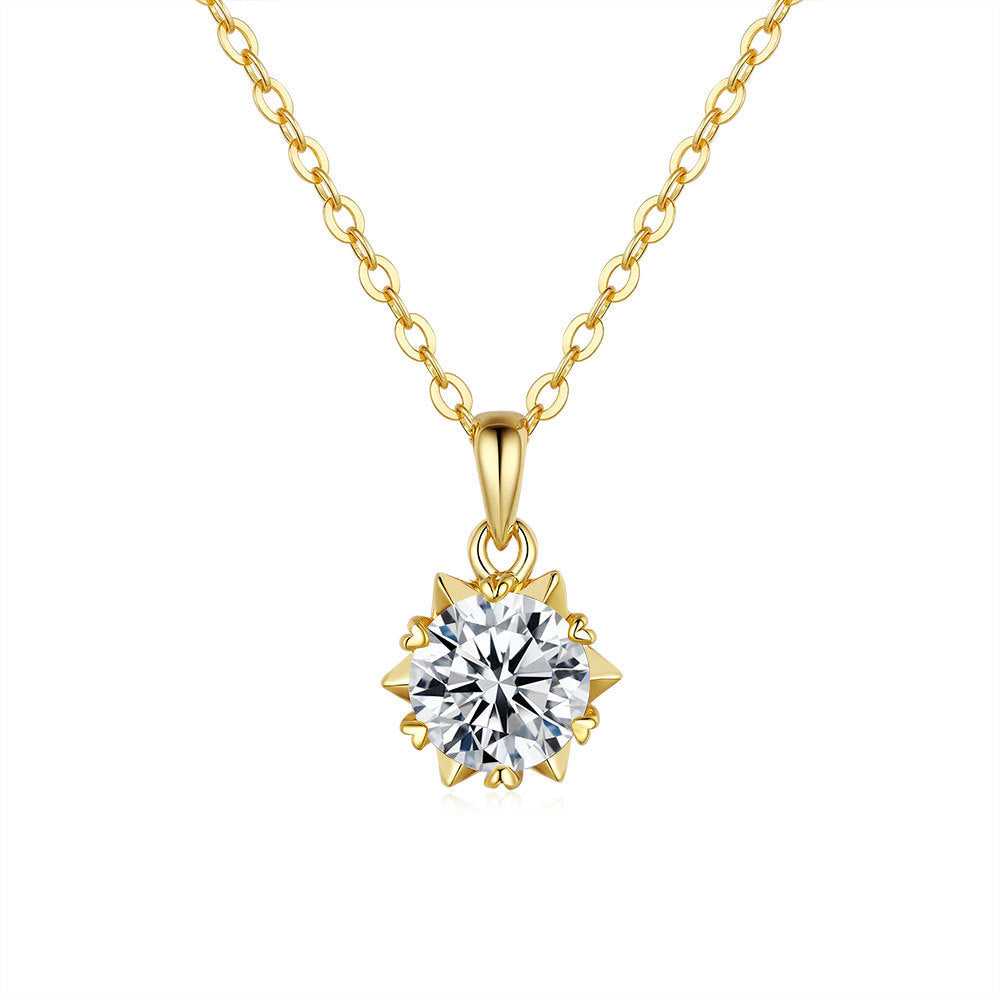 925 Sterling Silver Pendant Moissanite Necklace for Women