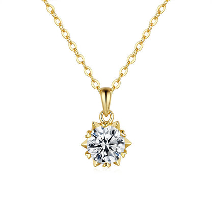 925 Sterling Silver Pendant Moissanite Necklace for Women