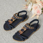 Bohemian Thong Sandals Summer Fashion Flowers Flat Beach Shoes For Women
