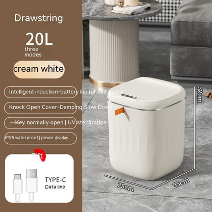 Smart Trash can with lid for bedroom, living room or Kitchen or use it as storage box.