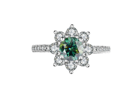 Sterling Silver 925 Moissanite Ring Female Flower Diamond