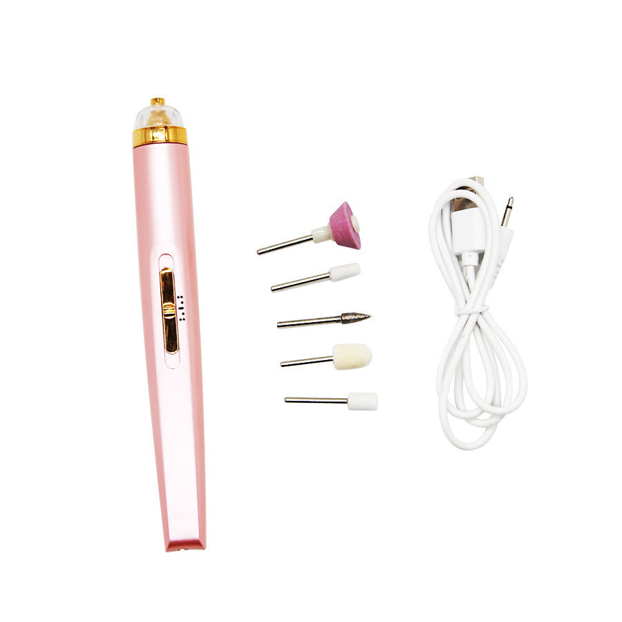 5in1 Manicure Machine Set Electric Nail Drill Polisher Cordless USB Rechargeable with LED Cutters Mill for Manicure Pedicure Accessor