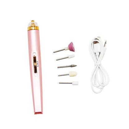 5in1 Manicure Machine Set Electric Nail Drill Polisher Cordless USB Rechargeable with LED Cutters Mill for Manicure Pedicure Accessor