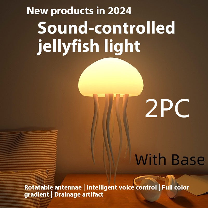 Portable LED Night Light Jellyfish Mood Lamp. Jellyfish Lamp Jellyfish Decorations Smart Table Lamp for Bedside Desk