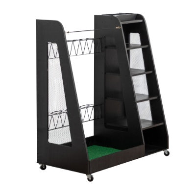 Golf Bag Organizer for Garage, Premium Wooden Golf Clubs Storage Rack Fit 2 Golf Bags, Golf Trunk Organizer for Car Garage Club Shed Basement,