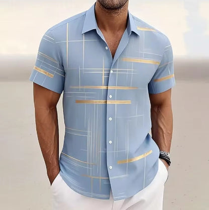 Men's casual button-down shirt, perfect for outdoor activities and vacation style.