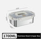 304 Stainless Steel Crisper Square Lunch Box with Handle