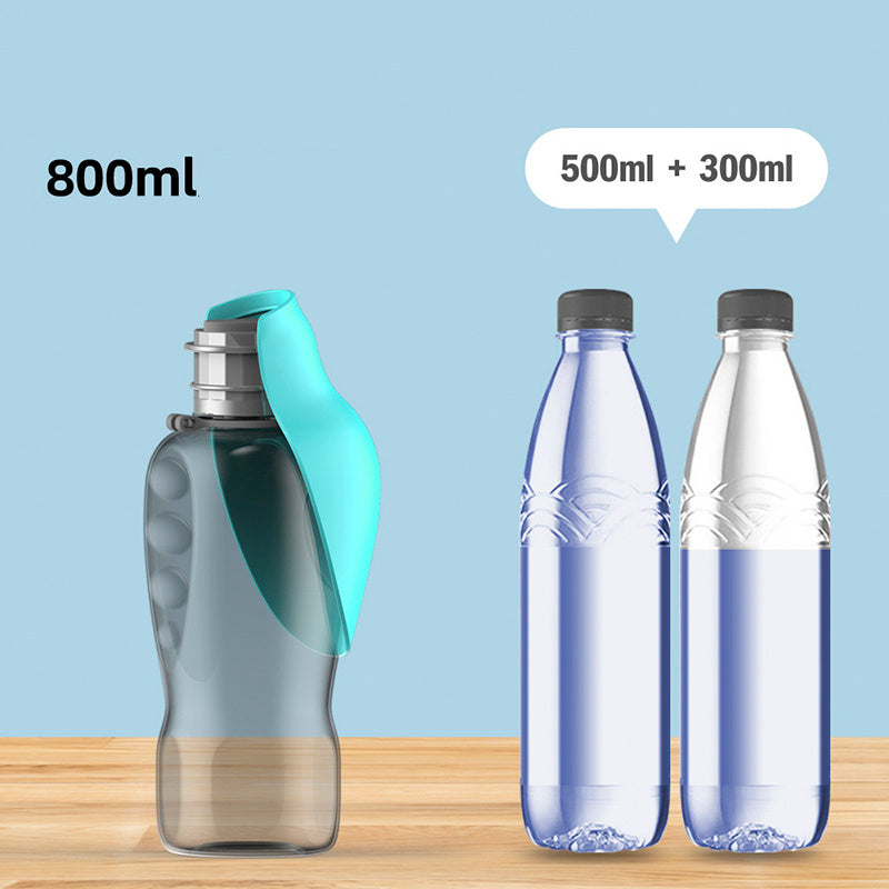 800ml Portable Water Bottle for Dogs, High-Capacity and Leakproof, with Foldable Drinking Bowl, Perfect for Golden Retrievers and Outdoor Walks – Pet Supplies.