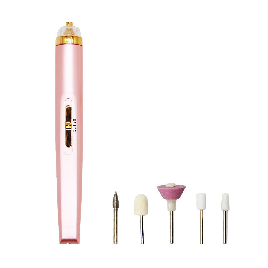 5in1 Manicure Machine Set Electric Nail Drill Polisher Cordless USB Rechargeable with LED Cutters Mill for Manicure Pedicure Accessor