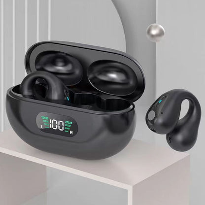 Bone Conduction Headphones, TWS Earbuds, Ear Clip, Bluetooth 5.3 Touch Wireless Earphones, In-Ear Bass Hi-Fi Sports Headset.