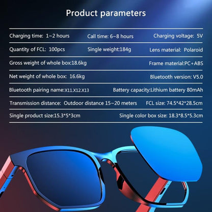 Sports Waterproof Running Smart Bluetooth Sunglasses, compatible with Apple.