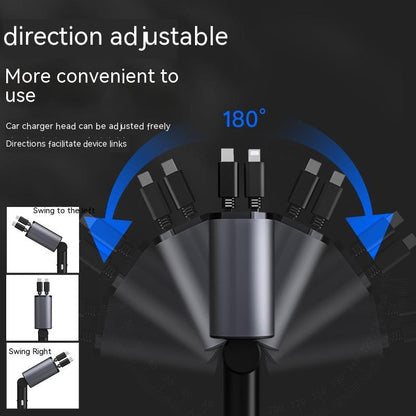 Metal Car Charger 100W Super-Fast Charging Car Cigarette Lighter USB And TYPE-C Adapter