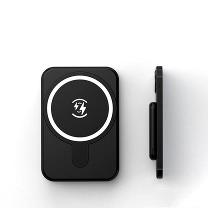 Mini Fast-Charging Magnetic Wireless Power Bank, 5000mAh, Portable.