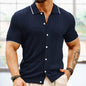 Short-sleeved Polo Shirt Summer Button Lapel Top Fashion Businessmen's Clothing