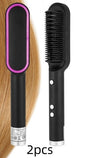 New 2 In 1 Hair Straightener Hot Comb Negative Ion Curling Tong Dual-purpose Electric Hairbrush