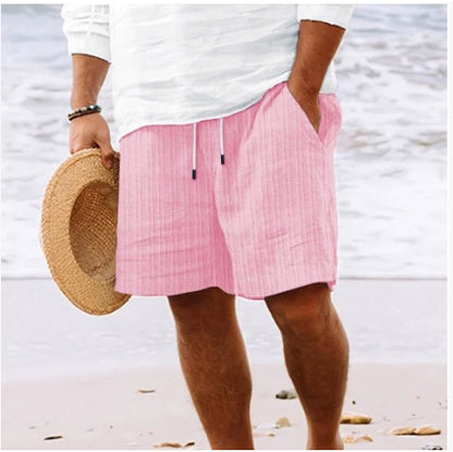 Striped Print Shorts with a Drawstring for a Stylish Summer Look. Casual Clothing for Men