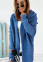 Fashion Bat-Sleeve Hooded Cardigan, Oversized Loose-Fit, Solid Color Sweater for Women’s Clothing.