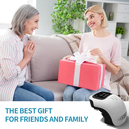 Electric Intelligent Knee Massager for Home Use, featuring kneading, heating, rechargeable pain relief, infrared laser, and vibration functions.