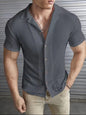 Casual Slim Fit Short Sleeve Top for Men