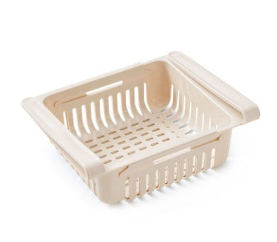 Telescopic Refrigerator Storage Basket, Drawer Storage Rack, Freshness Preservation Box, Freezing Box Storage Organizer.