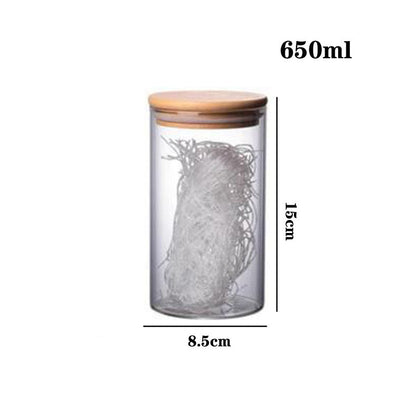 High borosilicate glass tea cans, sealed storage containers, transparent tea jars, whole grain storage, candy jars.