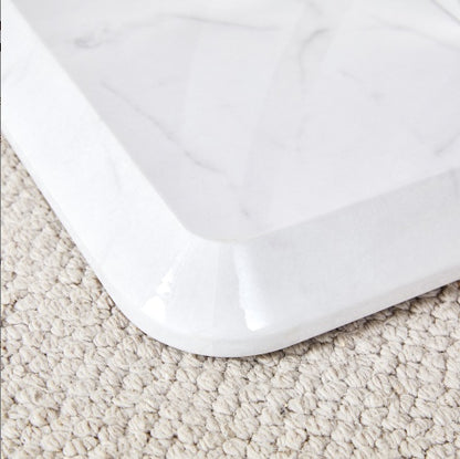 Modern Minimalist Grey Marble Pattern Sticker Pattern MDF Rectangular Coffee Table. Add A Tranquil and Comfortable Atmosphere to Your Home. MDF Coffee Table, Grey Marble Pattern Sticker, Side Table.