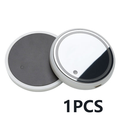 Colorful LED car cup holder coaster with USB charging, non-slip design, and automatic ambient lighting for cars.