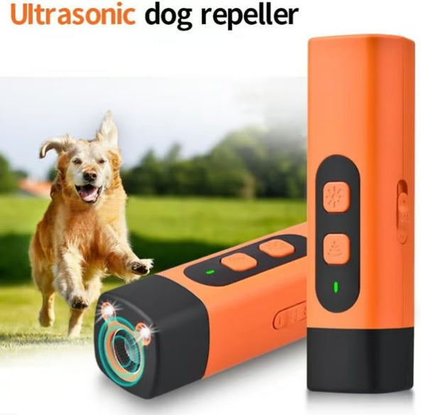 Rechargeable Ultrasonic Dog Training Device, Pet Dog Repeller with Anti-Bark Deterrent and LED Flashlight, Perfect for Pet Supplies.