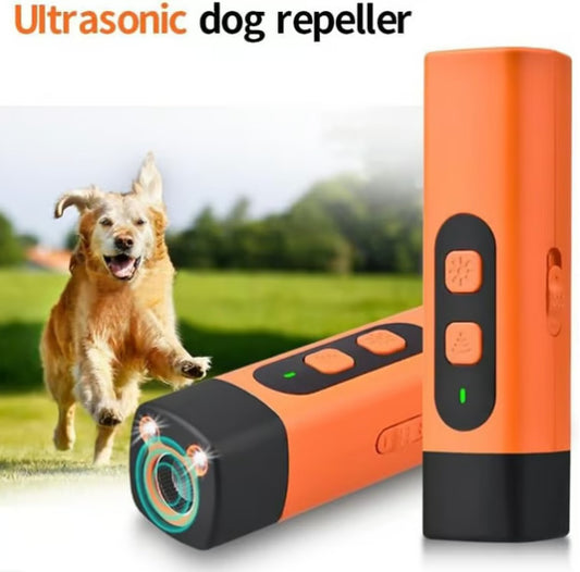 Rechargeable Ultrasonic Dog Training Device, Pet Dog Repeller with Anti-Bark Deterrent and LED Flashlight, Perfect for Pet Supplies.